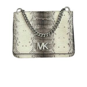 Michael Kors Cream and Black Shoulder Bag with Chain Strap